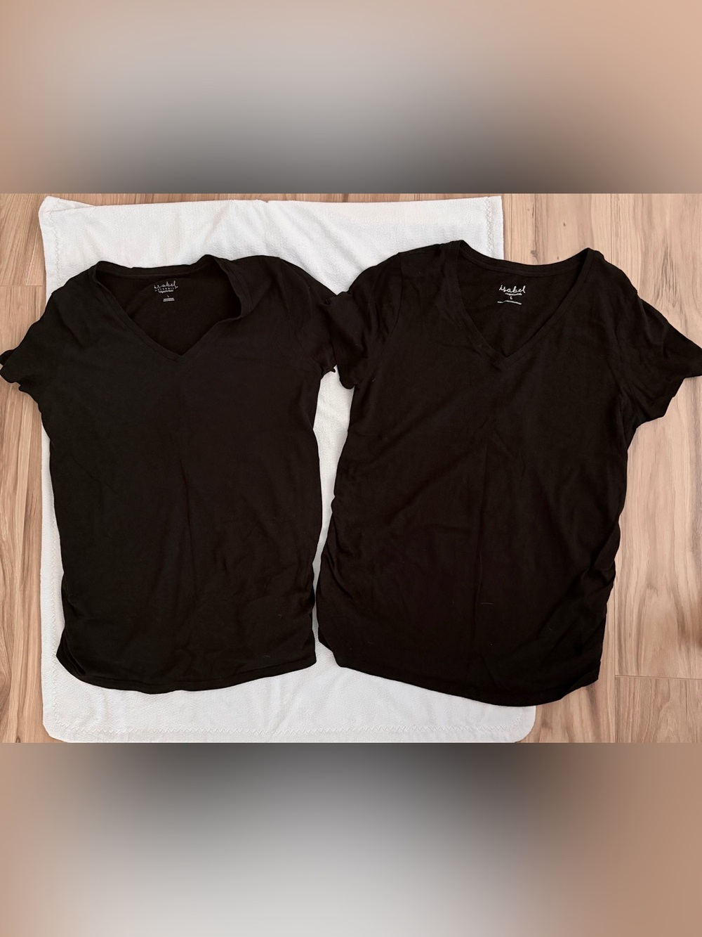 Isabel Maternity by Ingrid & Isabel Black Short Sleeve V-Neck Tees (Pair)